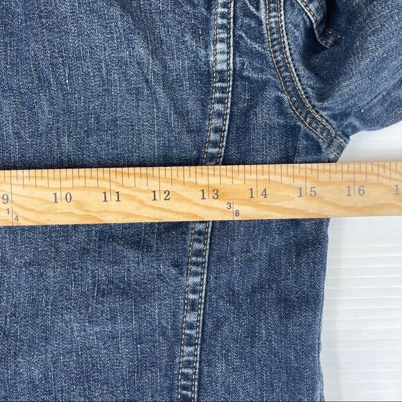 GUESS Denim Jean Jacket Women’s Size Small Dark Blue - Picture 6 of 7